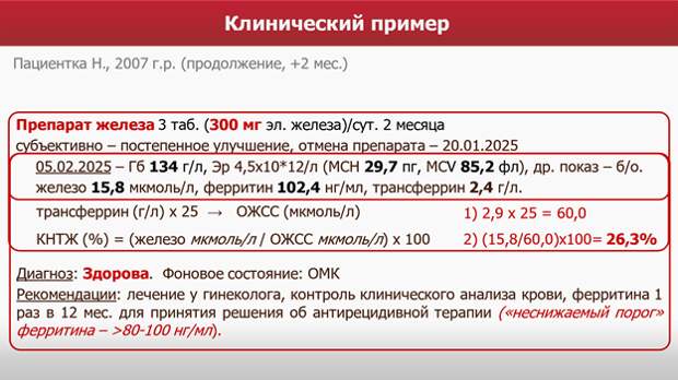 Назначение эффективных доз железосодержащих препаратов 