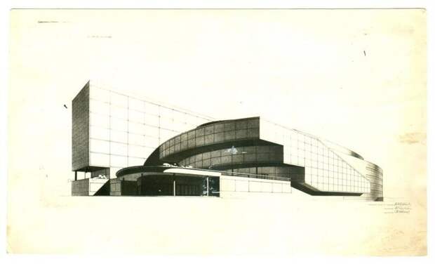 Проект нового здания ГосТиМ Неизвестный автор, 1920-е, МАММ/МДФ.