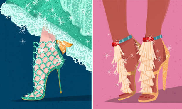 Что было бы, если бы диснеевские принцессы носили брендовую обувь?