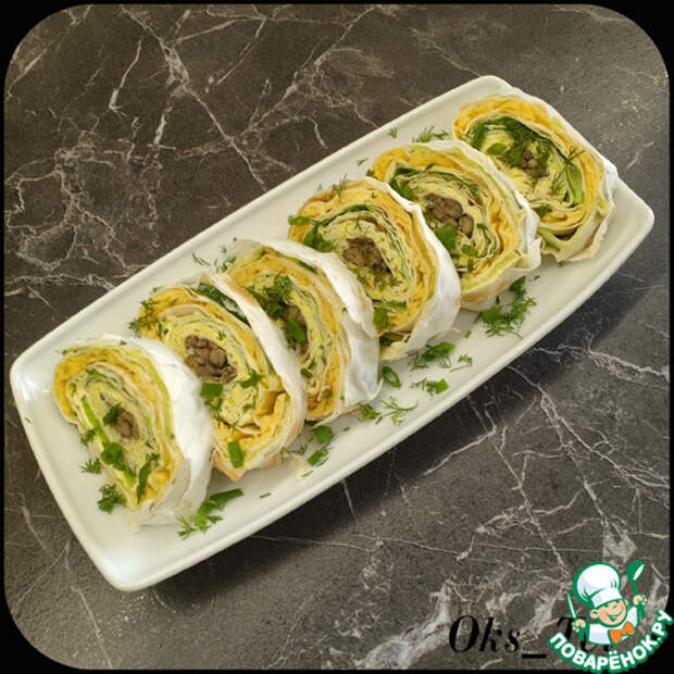 Рулет из лаваша со шпротами