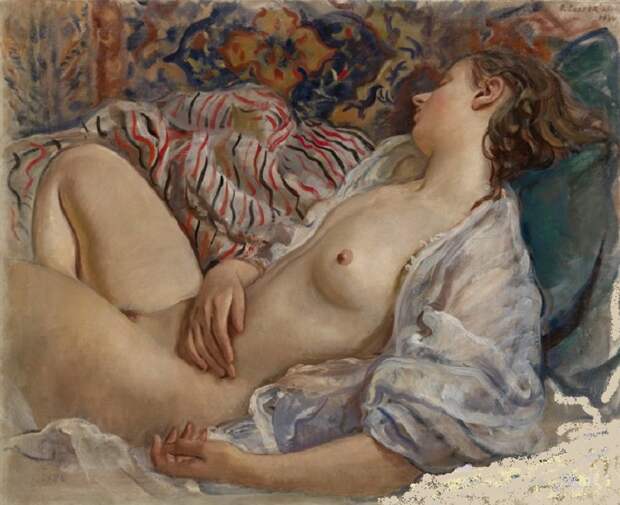 Лежащая обнаженная. (1934). Автор: Зинаида Серебрякова. Лежащая обнаженная. (1934). Автор: Зинаида Серебрякова.