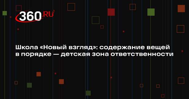 Школа «Новый взгляд»: содержание вещей в порядке — детская зона ответственности