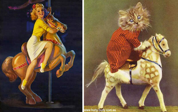 Котики, которые позируют точь-в-точь как модели в стиле пин-ап котики, пин-ап