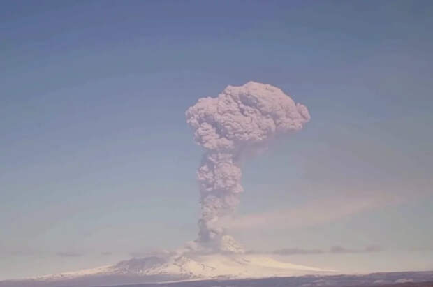 Вулкан Шивелуч на Камчатке выбросил пепел на высоту 11 км