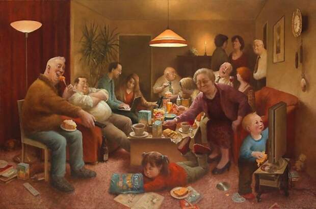 Семейные посиделки. Автор: Marius van Dokkum.