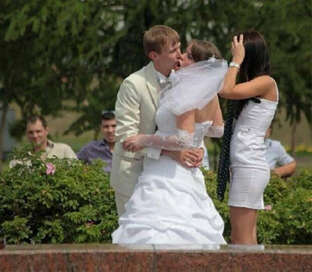 Свадебное фото 6 июля, забавное, подборка, поцелуи, поцелуй, прикол