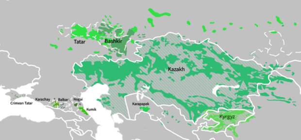 Территория расселения потомков кипчаков