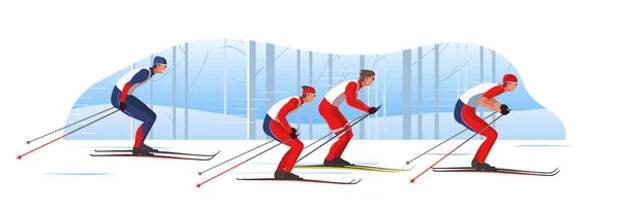 Соревнования по лыжным гонкам.