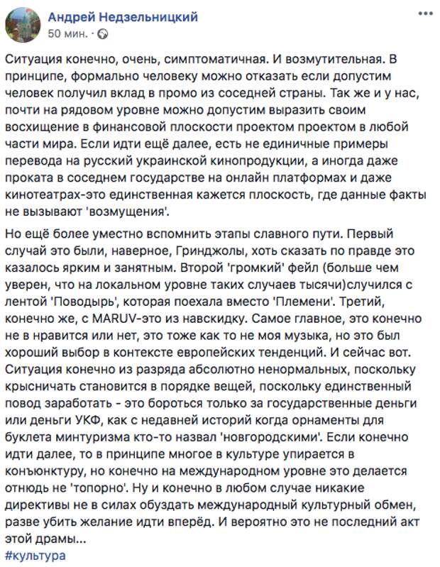 Андрей Недзельницкий фейсбук