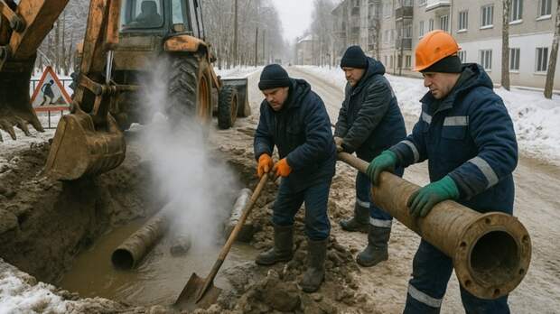 Водопровод / Нет воды / Авария / Изображение сгенерировано ИИ ChatGPT / amic.ru