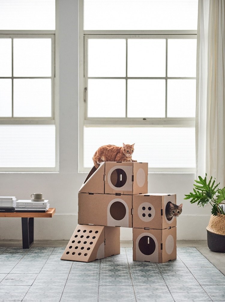 Создатели домиков, тайваньская компания A Cat Thing, уверены, что такой домик за счёт своей простоты и удобства придется по душе даже самым взыскательным хозяевам (и самым привередливым котам) домик для кота, животные, идеи, коты, кошки, питомцы, фото