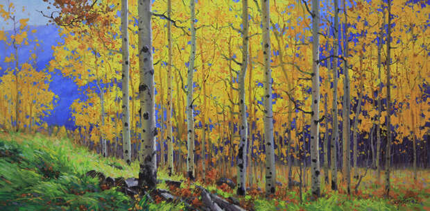 Gary Kim. Fall Aspen hill in the studio Gary Kim. Fall Aspen hill in the studio