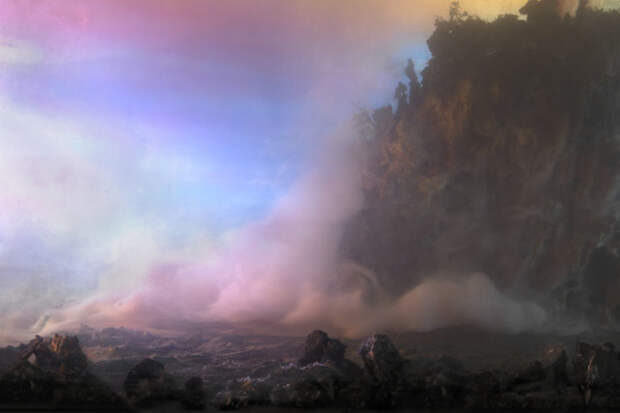 Розовый туман. Автор: Kim Keever.