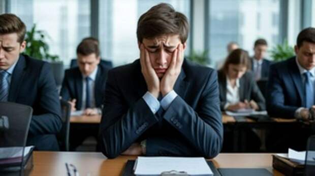 Уставшие люди на работе / Изображение сгенерировано YandexGPT 5 Pro / amic.ru