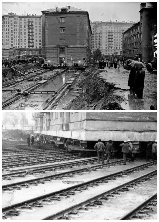 Перенесли здание. Перемещение зданий в Москве в 30. Расширение Тверской улицы при Сталине. Перенос домов на Тверской улице 1935. Дом который двигали на Тверской.