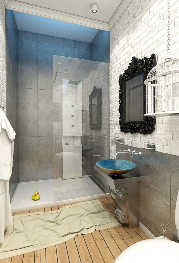 Оформление ванной комнаты квартиры в стиле китч