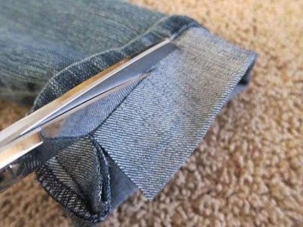 Подшиваем джинсы с сохранением фабричного шва 4