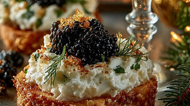 Названа цена одного бутерброда с черной икрой