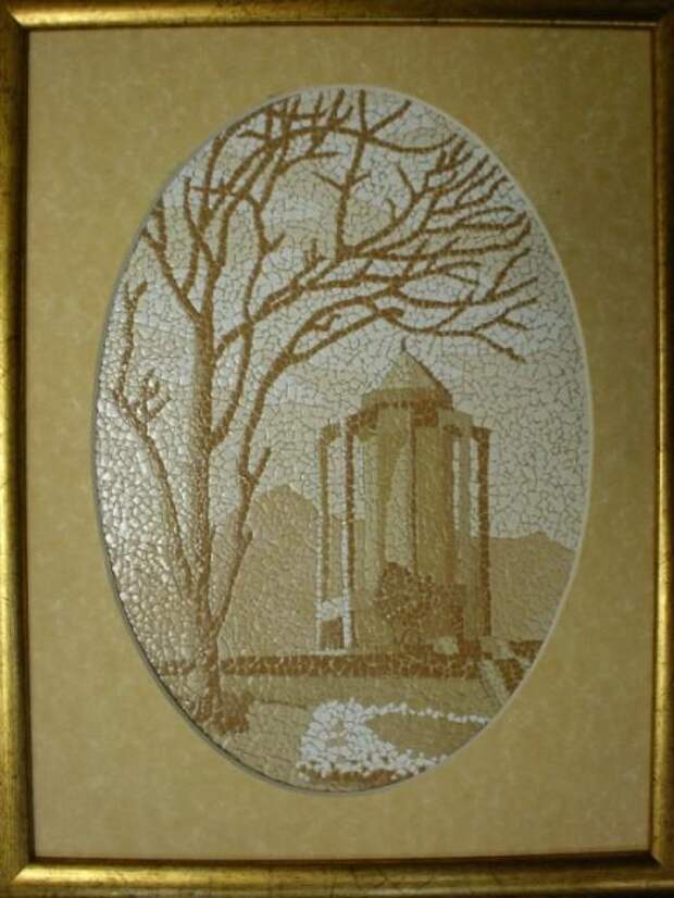 Картина из скорлупы яиц