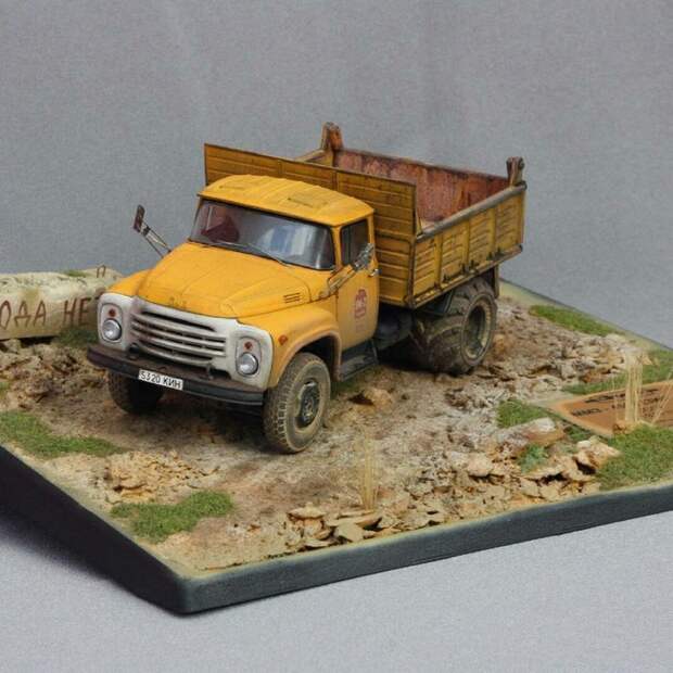 Советские грузовики в миниатюре стендовый моделизм, моделизм, длиннопост, Диорама