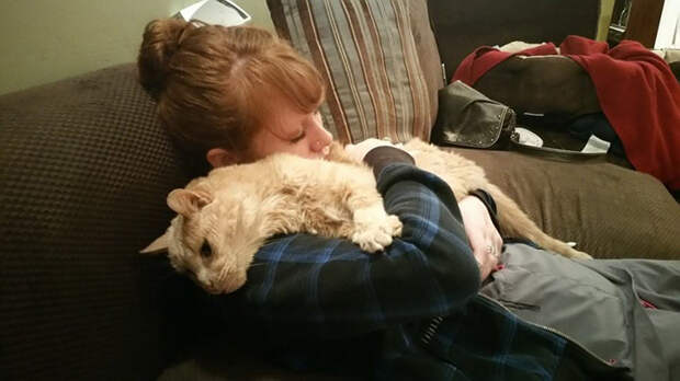 она приютила брошенного 21-летнего кота