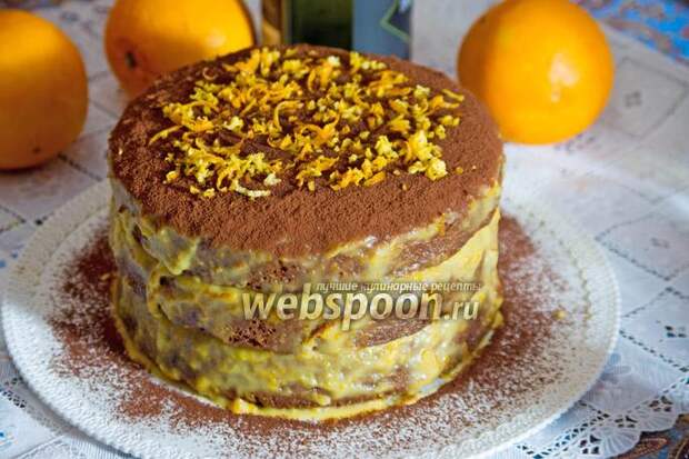 Фото Шоколадный торт с апельсиновым кремом