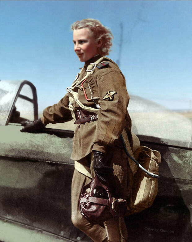19. Лидия Литвяк, летчик-истребитель, Вторая мировая война, 1941 год время, россия, фотография, цвет
