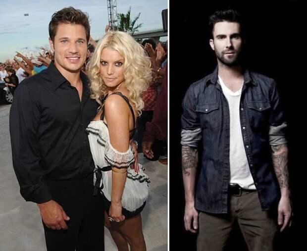 Ник Лаше и Джессика Симпсон. Адам Левин. Ник Лаше и Джессика Симпсон. Адам Левин.