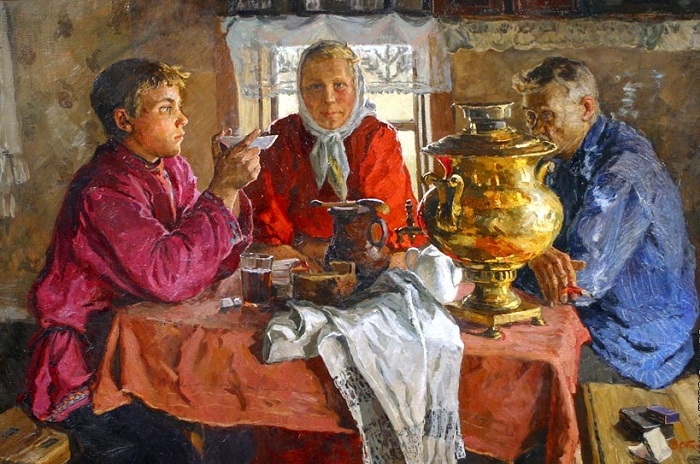 У самовара. Автор: Владимир Стожаров. У самовара. Автор: Владимир Стожаров.