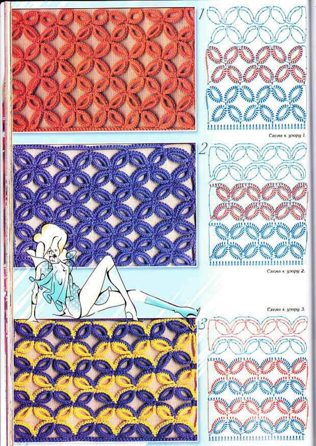 схема вязания сетки крючком