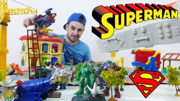 Супермен против пришельцев! Миньоны в опасности! Папа Роб идет на помощь! Видео с супергероями.