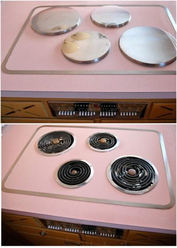 Электрическая печь в розовом цвете осталась нетронутой. | Фото: thevintagenews.com.