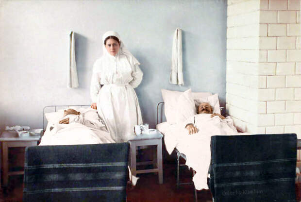 49. Медсестра, 1914-1916 год время, россия, фотография, цвет
