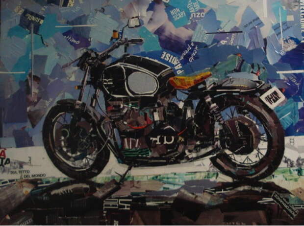 Коллаж мотоцикла Moto Guzzi