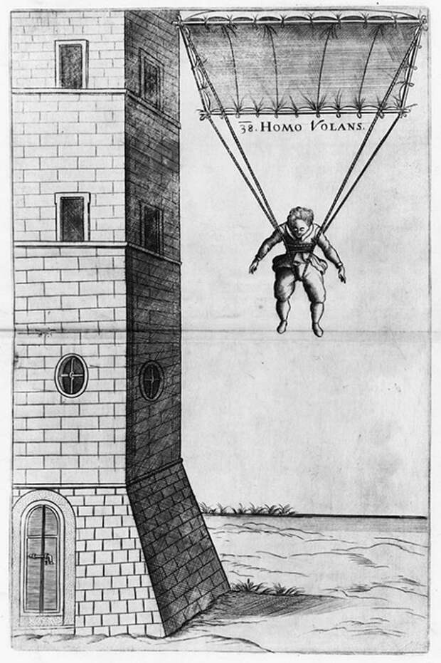 История изобретения парашюта и первого прыжка с ним