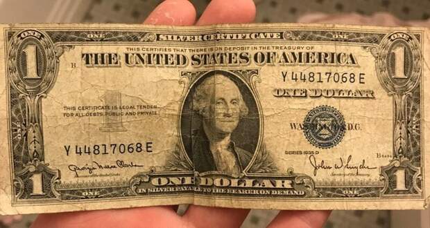 5. «Доллар 1935 года, который я получил в баре в качестве сдачи» в мире, вещи, история, подборка, удивительно, фотомир