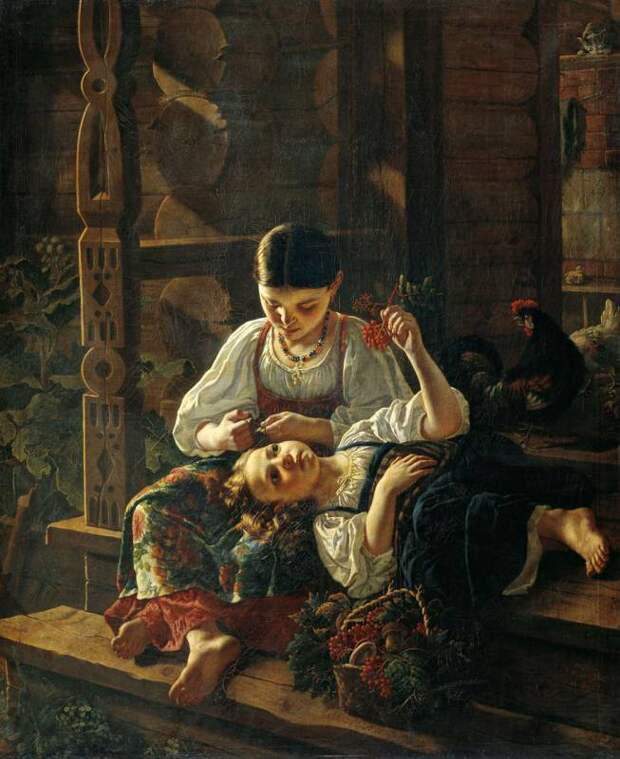 Фелицын Ростислав (1830-1904). На крыльце избы