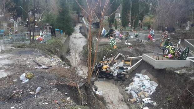 В Алуште людей хоронят прямо возле реки, которая течёт в море 2