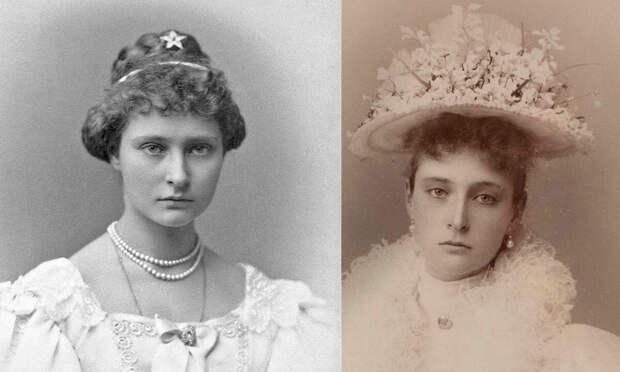 Принцесса Алиса в 1887 и 1890 годах. Ей как раз активно ищут супруга. 