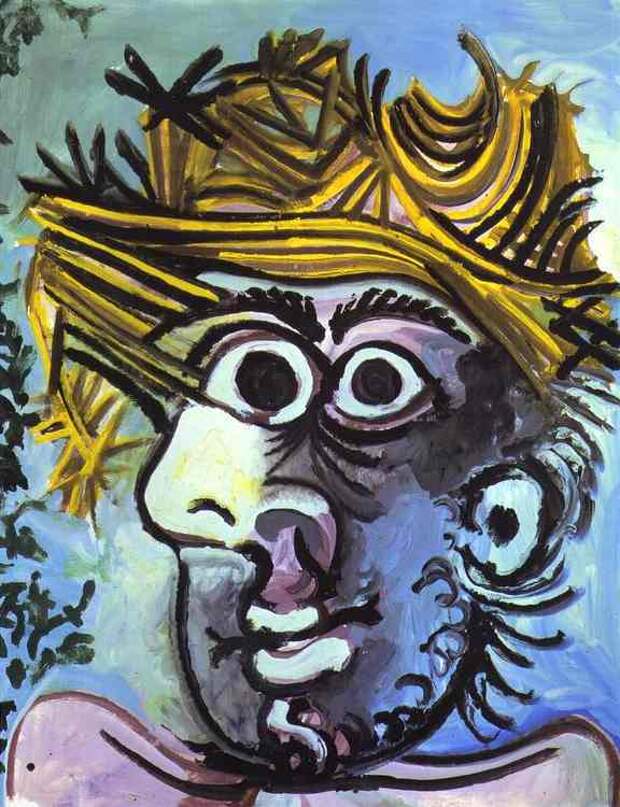 Пабло Пикассо. Портрет мужчины в соломенной шляпе. 1971 год