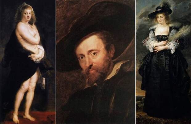 Рубенс. Слева – Шубка, 1636-1638. В центре – Автопортрет в шляпе. Справа –  Портрет Елены Фоурмен | Фото: gallerix.ru