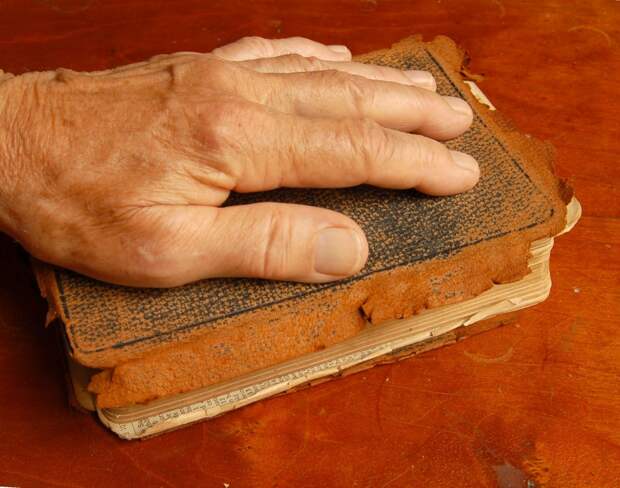 hand-on-bible
