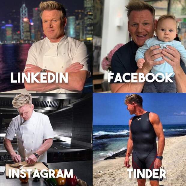Что за мем «LinkedIn, Facebook, Instagram и Tinder»?