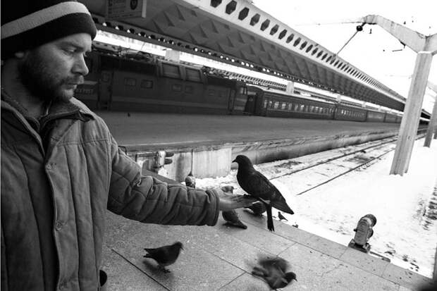 Кормление голубей на Московском вокзале. Кормление голубей на Московском вокзале.