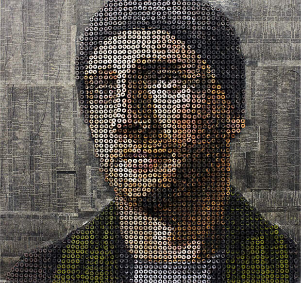 3D-портрет из винтов. \ Фото: homedsgn.com.