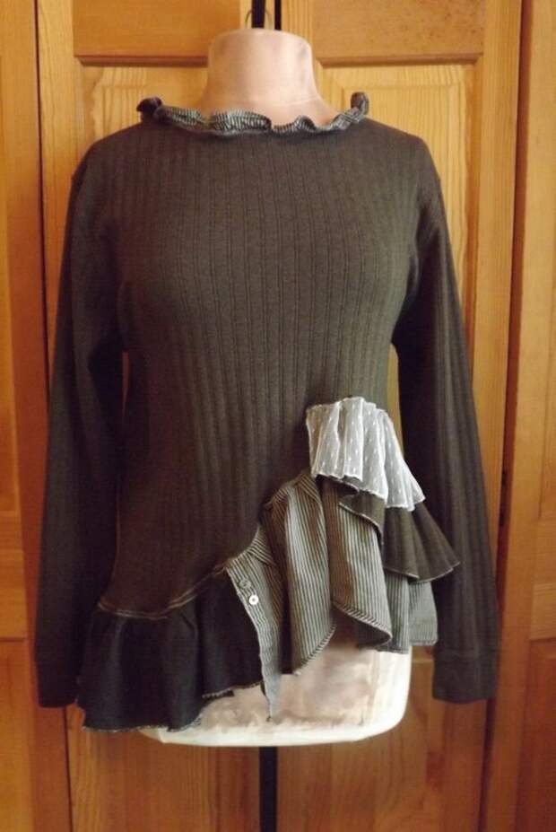 Lagenlook Victorian Inspired Upcycled Ruffled Tunic Shabby Chic One Size Fits Many. $69.00, via Etsy.: 