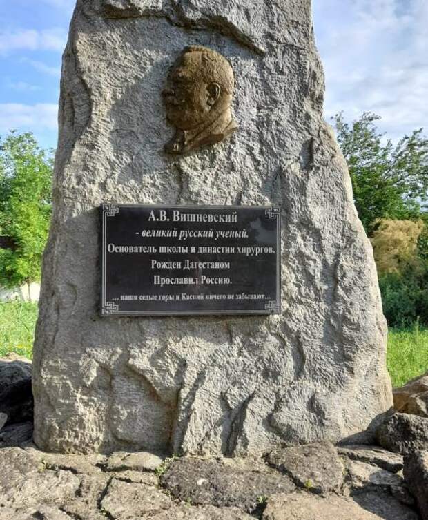 Памятник во дворе дома-музея А. Вишневского. 