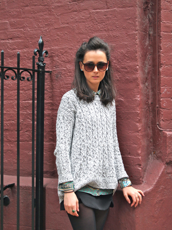 New York Style Grey Knit Sweater 30