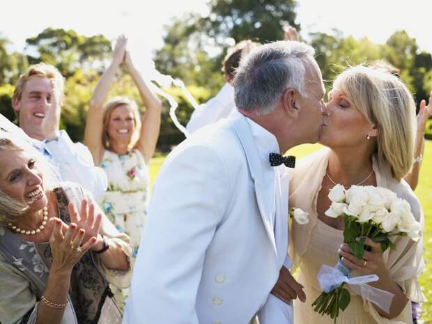 Mature couple getting married.