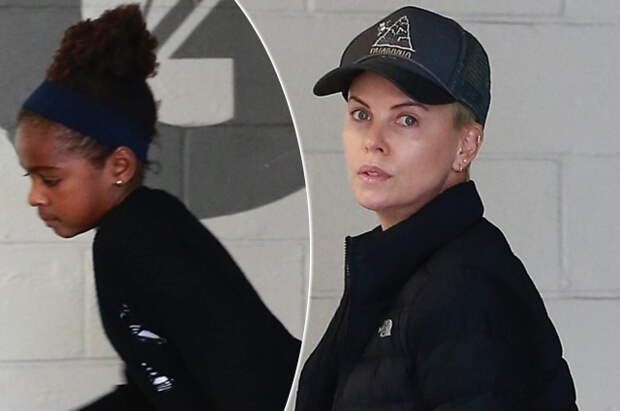 Шарлиз Терон с ребенком Джексоном на прогулке в Беверли-Хиллз